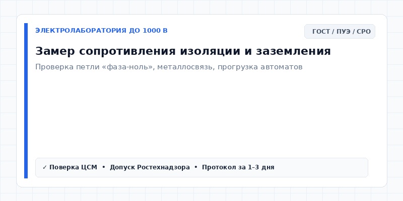 Измерение сопротивления изоляции
